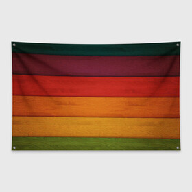 Флаг-баннер с принтом Colored fence в Екатеринбурге, 100% полиэстер | размер 67 х 109 см, плотность ткани — 95 г/м2; по краям флага есть четыре люверса для крепления | color | полосочки | цвет