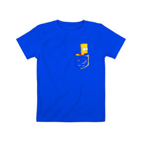 Детская футболка хлопок с принтом Карманный Барт в Екатеринбурге, 100% хлопок | круглый вырез горловины, полуприлегающий силуэт, длина до линии бедер | карманный барт pocket bart simpson homer симп