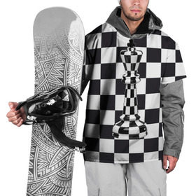 Накидка на куртку 3D с принтом Ферзь в Екатеринбурге, 100% полиэстер |  | Тематика изображения на принте: клетки | ферзь | шахматная доска | шахматы