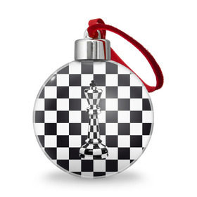Ёлочный шар с принтом Ферзь в Екатеринбурге, Пластик | Диаметр: 77 мм | клетки | ферзь | шахматная доска | шахматы