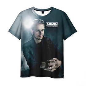 Мужская футболка 3D с принтом Armin Van Buuren в Екатеринбурге, 100% полиэфир | прямой крой, круглый вырез горловины, длина до линии бедер | addicted | buuren | van | аrmin | армен | бюрен | ван
