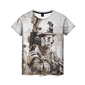 Женская футболка 3D с принтом ФСБ Альфа в Екатеринбурге, 100% полиэфир ( синтетическое хлопкоподобное полотно) | прямой крой, круглый вырез горловины, длина до линии бедер | армия | военный | рф | служба | стрелок | структура