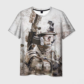 Мужская футболка 3D с принтом ФСБ Альфа в Екатеринбурге, 100% полиэфир | прямой крой, круглый вырез горловины, длина до линии бедер | армия | военный | рф | служба | стрелок | структура