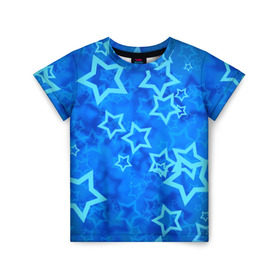 Детская футболка 3D с принтом Звезды в Екатеринбурге, 100% гипоаллергенный полиэфир | прямой крой, круглый вырез горловины, длина до линии бедер, чуть спущенное плечо, ткань немного тянется | Тематика изображения на принте: звезды | орнамент | сние