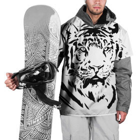 Накидка на куртку 3D с принтом Тигр в Екатеринбурге, 100% полиэстер |  | взгляд | тигр | трафарет | хищник