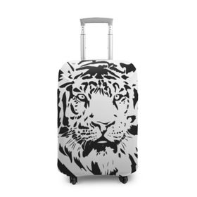 Чехол для чемодана 3D с принтом Тигр в Екатеринбурге, 86% полиэфир, 14% спандекс | двустороннее нанесение принта, прорези для ручек и колес | взгляд | тигр | трафарет | хищник