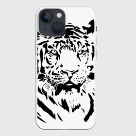 Чехол для iPhone 13 mini с принтом Тигр в Екатеринбурге,  |  | взгляд | тигр | трафарет | хищник