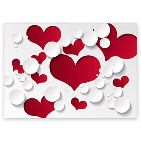 Поздравительная открытка с принтом Сердца в Екатеринбурге, 100% бумага | плотность бумаги 280 г/м2, матовая, на обратной стороне линовка и место для марки
 | любовь | орнамент | праздник | сердца