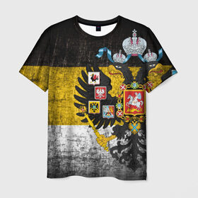 Мужская футболка 3D с принтом Имперский флаг в Екатеринбурге, 100% полиэфир | прямой крой, круглый вырез горловины, длина до линии бедер | русь