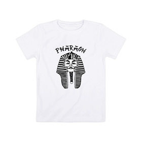 Детская футболка хлопок с принтом Pharaoh в Екатеринбурге, 100% хлопок | круглый вырез горловины, полуприлегающий силуэт, длина до линии бедер | black | rap | trap | рэп | скр | фара | фараон