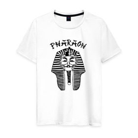 Мужская футболка хлопок с принтом Pharaoh в Екатеринбурге, 100% хлопок | прямой крой, круглый вырез горловины, длина до линии бедер, слегка спущенное плечо. | black | rap | trap | рэп | скр | фара | фараон