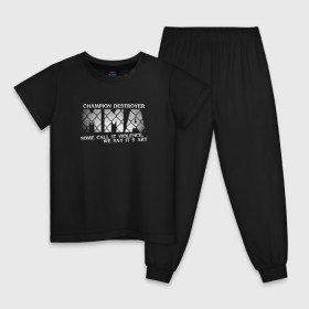 Детская пижама хлопок с принтом Champion Destroyer MMA в Екатеринбурге, 100% хлопок |  брюки и футболка прямого кроя, без карманов, на брюках мягкая резинка на поясе и по низу штанин
 | мма