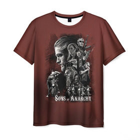 Мужская футболка 3D с принтом Sons Of Anarchy в Екатеринбурге, 100% полиэфир | прямой крой, круглый вырез горловины, длина до линии бедер | sons of anarchy | анархии | сыны