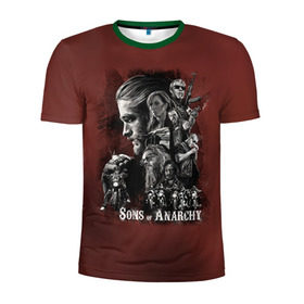 Мужская футболка 3D спортивная с принтом Sons Of Anarchy в Екатеринбурге, 100% полиэстер с улучшенными характеристиками | приталенный силуэт, круглая горловина, широкие плечи, сужается к линии бедра | sons of anarchy | анархии | сыны