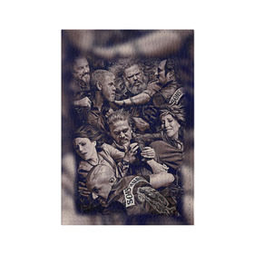 Обложка для паспорта матовая кожа с принтом Sons Of Anarchy в Екатеринбурге, натуральная матовая кожа | размер 19,3 х 13,7 см; прозрачные пластиковые крепления | sons of anarchy | анархии | сыны