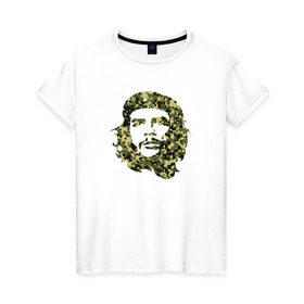 Женская футболка хлопок с принтом Che Guevara camo в Екатеринбурге, 100% хлопок | прямой крой, круглый вырез горловины, длина до линии бедер, слегка спущенное плечо | 