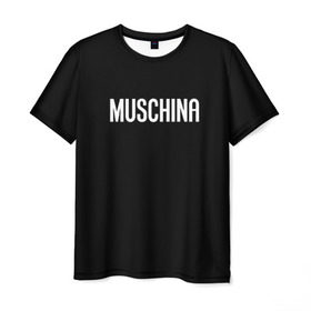 Мужская футболка 3D с принтом Muschina в Екатеринбурге, 100% полиэфир | прямой крой, круглый вырез горловины, длина до линии бедер | moschino | москино | мужчина