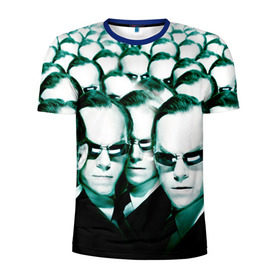 Мужская футболка 3D спортивная с принтом Агент в Екатеринбурге, 100% полиэстер с улучшенными характеристиками | приталенный силуэт, круглая горловина, широкие плечи, сужается к линии бедра | matrix | агент | матрица | смит