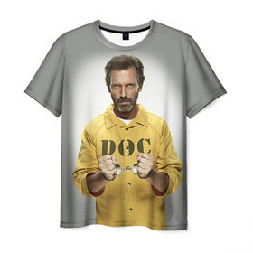 Мужская футболка 3D с принтом Доктор Хаус в Екатеринбурге, 100% полиэфир | прямой крой, круглый вырез горловины, длина до линии бедер | doctor | house | все лгут | доктор | лори | хауз | хаус | хью