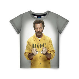 Детская футболка 3D с принтом Доктор Хаус в Екатеринбурге, 100% гипоаллергенный полиэфир | прямой крой, круглый вырез горловины, длина до линии бедер, чуть спущенное плечо, ткань немного тянется | doctor | house | все лгут | доктор | лори | хауз | хаус | хью