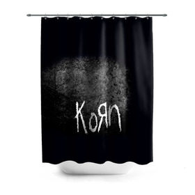 Штора 3D для ванной с принтом KoЯn в Екатеринбурге, 100% полиэстер | плотность материала — 100 г/м2. Стандартный размер — 146 см х 180 см. По верхнему краю — пластиковые люверсы для креплений. В комплекте 10 пластиковых колец | korn | metal | rock | группы | корн | метал | рок