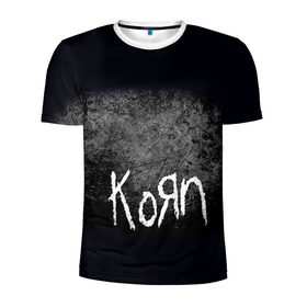 Мужская футболка 3D спортивная с принтом KoЯn в Екатеринбурге, 100% полиэстер с улучшенными характеристиками | приталенный силуэт, круглая горловина, широкие плечи, сужается к линии бедра | korn | metal | rock | группы | корн | метал | рок