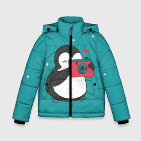 Зимняя куртка для мальчиков 3D с принтом Пингвин с фотоаппаратом в Екатеринбурге, ткань верха — 100% полиэстер; подклад — 100% полиэстер, утеплитель — 100% полиэстер | длина ниже бедра, удлиненная спинка, воротник стойка и отстегивающийся капюшон. Есть боковые карманы с листочкой на кнопках, утяжки по низу изделия и внутренний карман на молнии. 

Предусмотрены светоотражающий принт на спинке, радужный светоотражающий элемент на пуллере молнии и на резинке для утяжки | 14 февраля | влюбленные | девушка | день святого валентина | любовь | пара | парень