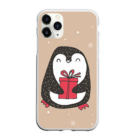 Чехол для iPhone 11 Pro Max матовый с принтом Пингвин с подарком в Екатеринбурге, Силикон |  | пингвин