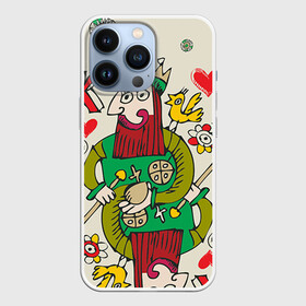 Чехол для iPhone 13 Pro с принтом Червовый король в Екатеринбурге,  |  | 14 февраля | love | влюбленные | карты | королева | король | лав | любовь | пара | парные | подарок