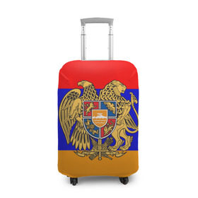 Чехол для чемодана 3D с принтом Герб и флаг Армении в Екатеринбурге, 86% полиэфир, 14% спандекс | двустороннее нанесение принта, прорези для ручек и колес | armenia | армения | герб | флаг