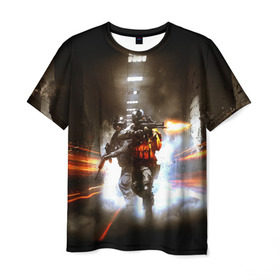 Мужская футболка 3D с принтом Battlefield в Екатеринбурге, 100% полиэфир | прямой крой, круглый вырез горловины, длина до линии бедер | battlefield | bf3 | bf4 | dice | frostbite