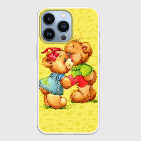 Чехол для iPhone 13 Pro с принтом Влюбленные мишки в Екатеринбурге,  |  | 14 февраля | bear | love | teddy | валентин | влюбленный | любовь | милый | мишка | рисунок | сердечко | сердце
