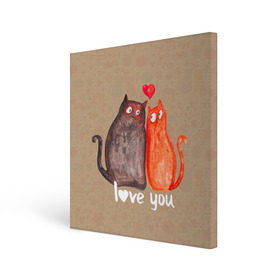 Холст квадратный с принтом Влюбленные котики в Екатеринбурге, 100% ПВХ |  | 14 февраля | bear | love | teddy | валентин | влюбленный | киска | кот | котик | любовь | милый | рисунок | сердечко | сердце