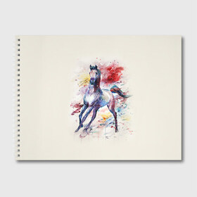 Альбом для рисования с принтом Лошадь Арт 1 в Екатеринбурге, 100% бумага
 | матовая бумага, плотность 200 мг. | Тематика изображения на принте: horse | horseshoe | акварель | головалошади | грива | жеребец | животные | конь | лошадь | лошадьскрыльями | подкова | природа | рисуноккрасками