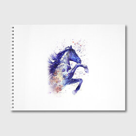 Альбом для рисования с принтом Лошадь Арт 4 в Екатеринбурге, 100% бумага
 | матовая бумага, плотность 200 мг. | Тематика изображения на принте: horse | horseshoe | акварель | головалошади | грива | единорог | жеребец | животные | конь | лошадь | лошадьскрыльями | подкова | природа | рисуноккрасками