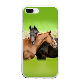 Чехол для iPhone 7Plus/8 Plus матовый с принтом Лошади 2 в Екатеринбурге, Силикон | Область печати: задняя сторона чехла, без боковых панелей | horse | horseshoe | акварель | головалошади | грива | единорог | жеребец | животные | конь | лошадь | лошадьскрыльями | подкова | природа | рисуноккрасками