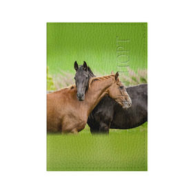 Обложка для паспорта матовая кожа с принтом Лошади 2 в Екатеринбурге, натуральная матовая кожа | размер 19,3 х 13,7 см; прозрачные пластиковые крепления | horse | horseshoe | акварель | головалошади | грива | единорог | жеребец | животные | конь | лошадь | лошадьскрыльями | подкова | природа | рисуноккрасками