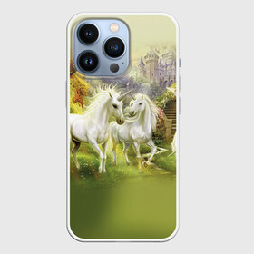 Чехол для iPhone 13 Pro с принтом Единороги в Екатеринбурге,  |  | horse | horseshoe | акварель | головалошади | грива | единорог | жеребец | животные | конь | лошадь | лошадьскрыльями | подкова | природа | рисуноккрасками