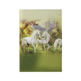 Обложка для паспорта матовая кожа с принтом Единороги в Екатеринбурге, натуральная матовая кожа | размер 19,3 х 13,7 см; прозрачные пластиковые крепления | horse | horseshoe | акварель | головалошади | грива | единорог | жеребец | животные | конь | лошадь | лошадьскрыльями | подкова | природа | рисуноккрасками