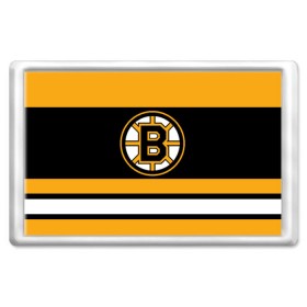 Магнит 45*70 с принтом Boston Bruins в Екатеринбурге, Пластик | Размер: 78*52 мм; Размер печати: 70*45 | Тематика изображения на принте: boston bruins | hockey | nhl | нхл | спорт | хоккей