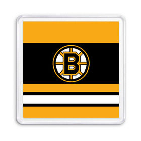 Магнит 55*55 с принтом Boston Bruins в Екатеринбурге, Пластик | Размер: 65*65 мм; Размер печати: 55*55 мм | Тематика изображения на принте: boston bruins | hockey | nhl | нхл | спорт | хоккей
