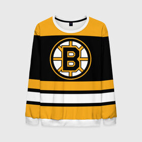 Мужской свитшот 3D с принтом Boston Bruins в Екатеринбурге, 100% полиэстер с мягким внутренним слоем | круглый вырез горловины, мягкая резинка на манжетах и поясе, свободная посадка по фигуре | Тематика изображения на принте: boston bruins | hockey | nhl | нхл | спорт | хоккей