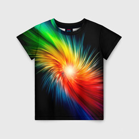Детская футболка 3D с принтом Звезда радуга в Екатеринбурге, 100% гипоаллергенный полиэфир | прямой крой, круглый вырез горловины, длина до линии бедер, чуть спущенное плечо, ткань немного тянется | Тематика изображения на принте: звезда радуга | небо | свет | спектр