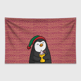 Флаг-баннер с принтом Пингвиня в Екатеринбурге, 100% полиэстер | размер 67 х 109 см, плотность ткани — 95 г/м2; по краям флага есть четыре люверса для крепления | пингвин