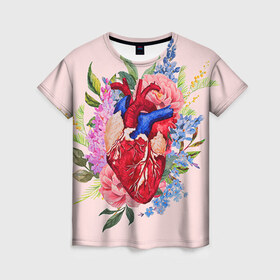 Женская футболка 3D с принтом Cердечко в Екатеринбурге, 100% полиэфир ( синтетическое хлопкоподобное полотно) | прямой крой, круглый вырез горловины, длина до линии бедер | 14 февраля | love | влюбленный | любовь | рисунок | сердечки | сердечко | сердце