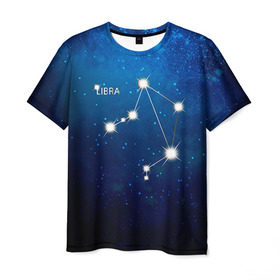 Мужская футболка 3D с принтом Весы в Екатеринбурге, 100% полиэфир | прямой крой, круглый вырез горловины, длина до линии бедер | весы | звезда | звезды | знак зодиака | космос | созвездие