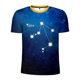 Мужская футболка 3D спортивная с принтом Весы в Екатеринбурге, 100% полиэстер с улучшенными характеристиками | приталенный силуэт, круглая горловина, широкие плечи, сужается к линии бедра | весы | звезда | звезды | знак зодиака | космос | созвездие
