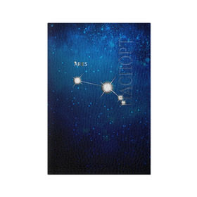 Обложка для паспорта матовая кожа с принтом Овен в Екатеринбурге, натуральная матовая кожа | размер 19,3 х 13,7 см; прозрачные пластиковые крепления | звезда | звезды | знак зодиака | космос | овен | созвездие