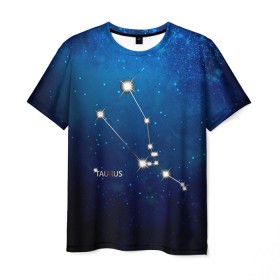 Мужская футболка 3D с принтом Телец в Екатеринбурге, 100% полиэфир | прямой крой, круглый вырез горловины, длина до линии бедер | звезда | звезды | знак зодиака | космос | созвездие | телец