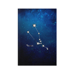Обложка для паспорта матовая кожа с принтом Телец в Екатеринбурге, натуральная матовая кожа | размер 19,3 х 13,7 см; прозрачные пластиковые крепления | звезда | звезды | знак зодиака | космос | созвездие | телец